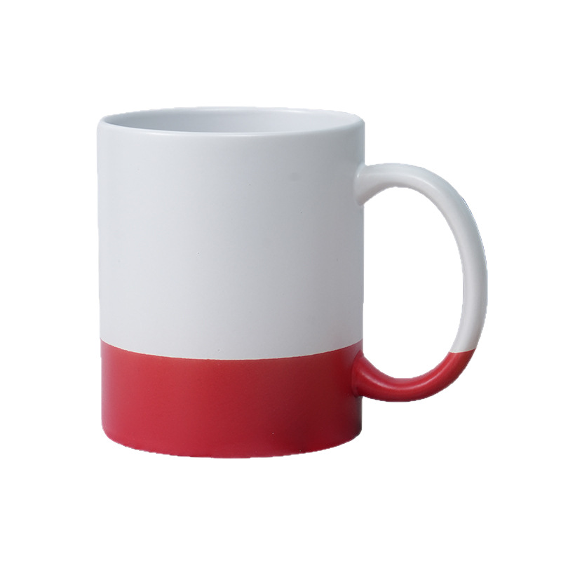 White And Red Two Tone Ceramic Mug