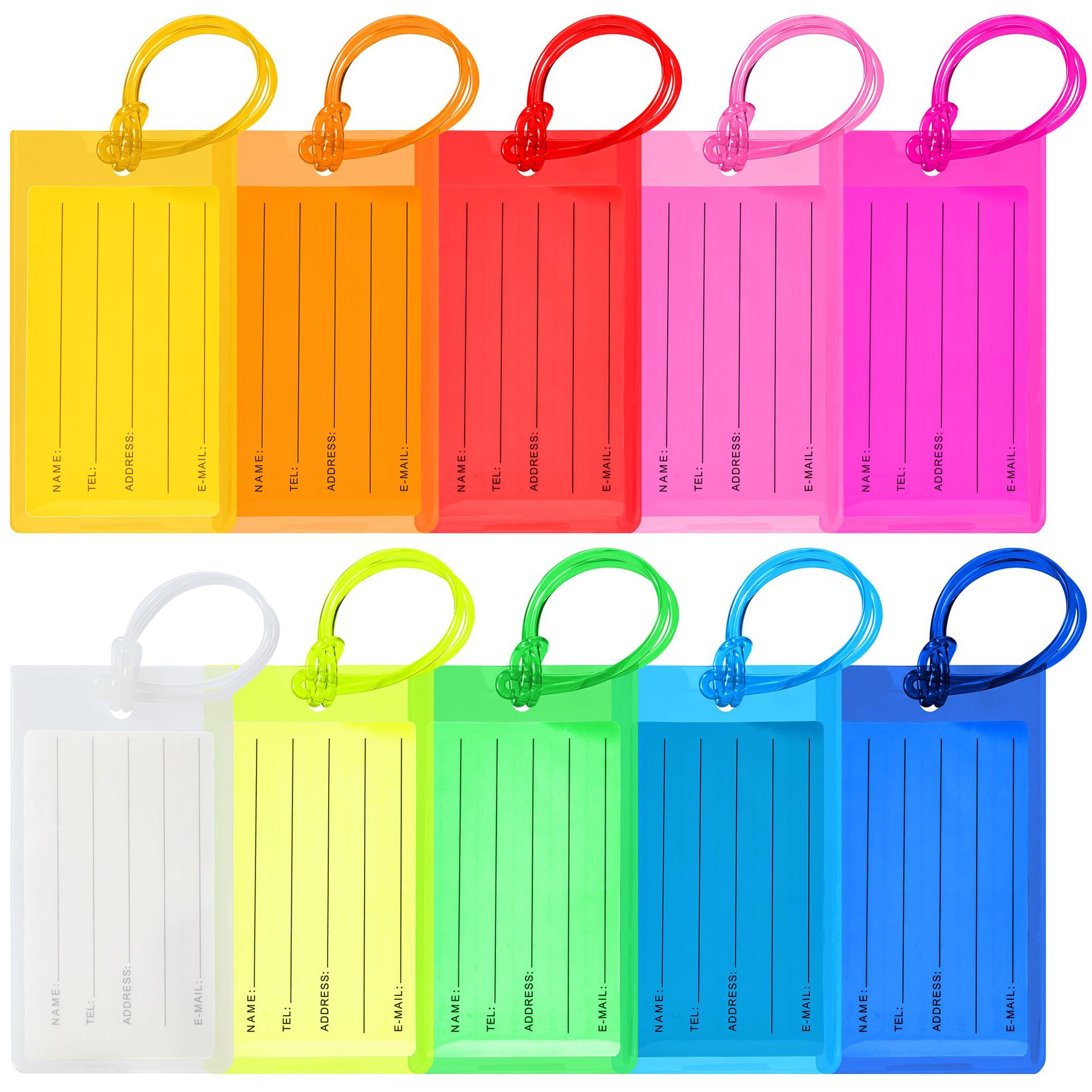 Pvc étiquette de bagages clair avec carte papier