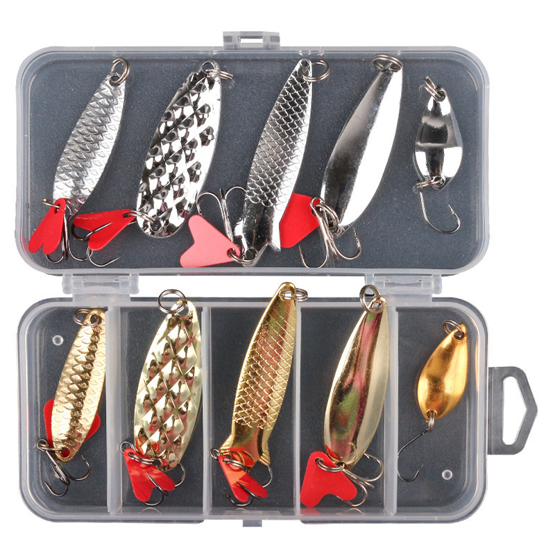 Ensemble de leurres métalliques de 10pcs emballés par boîte