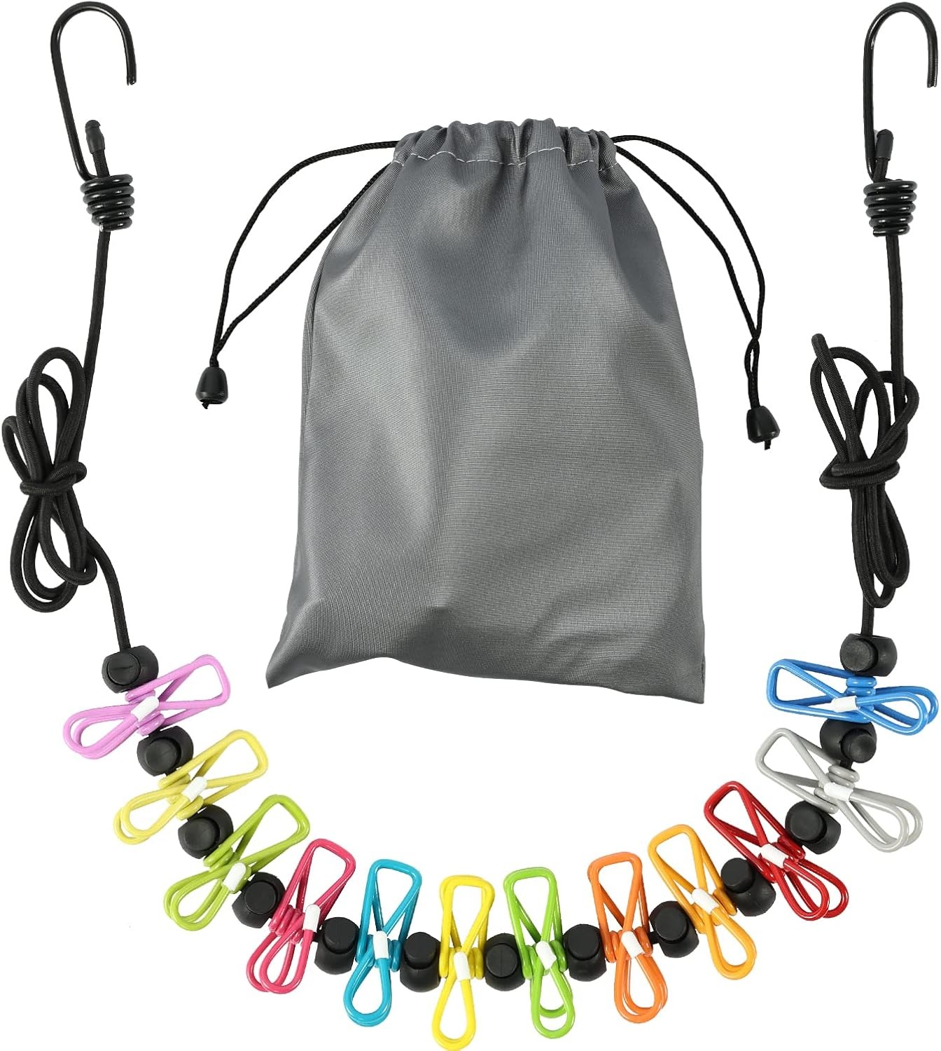 Porte linge extérieur 12clips et pochette
