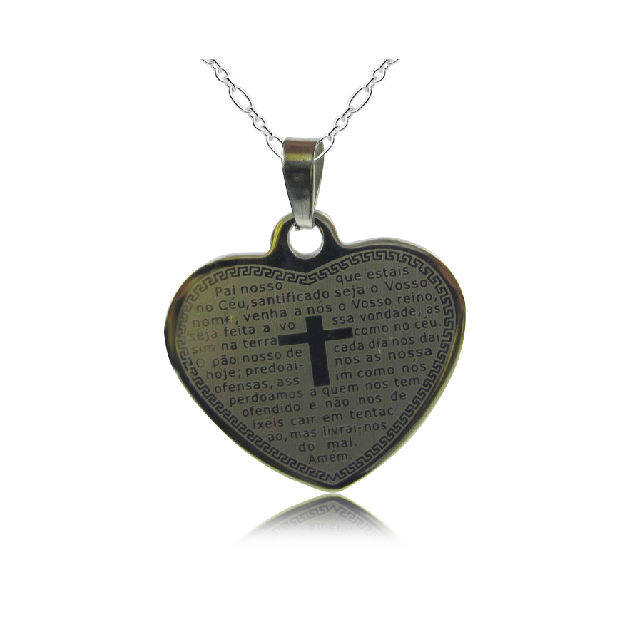 Love forme croix collier