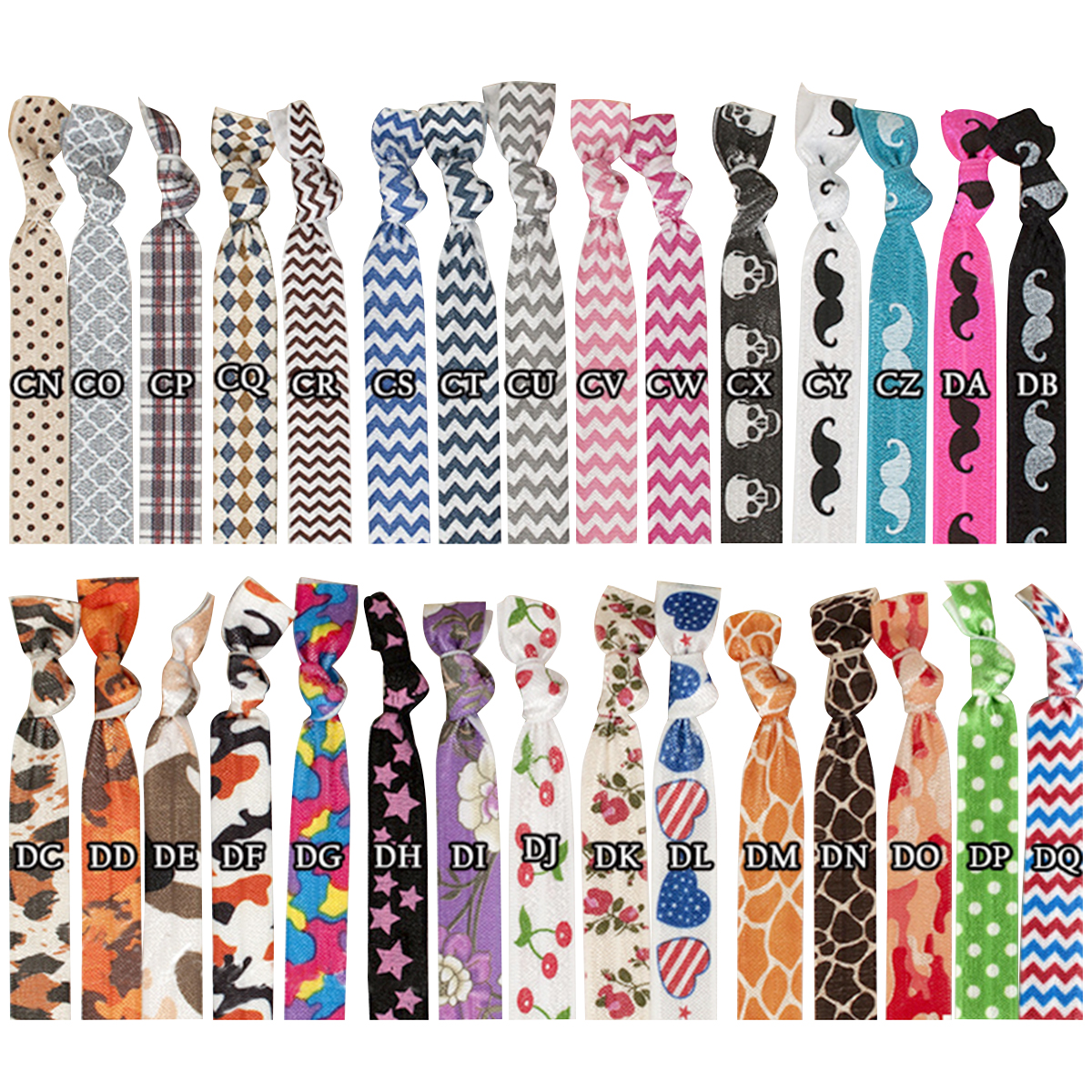 Ruban imprimé cravate bracelet bijoux