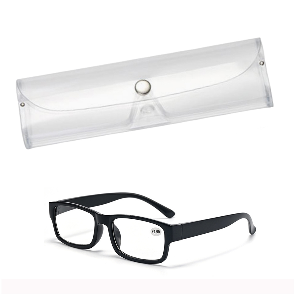 Lunettes de lecture avec boîtier transparent
