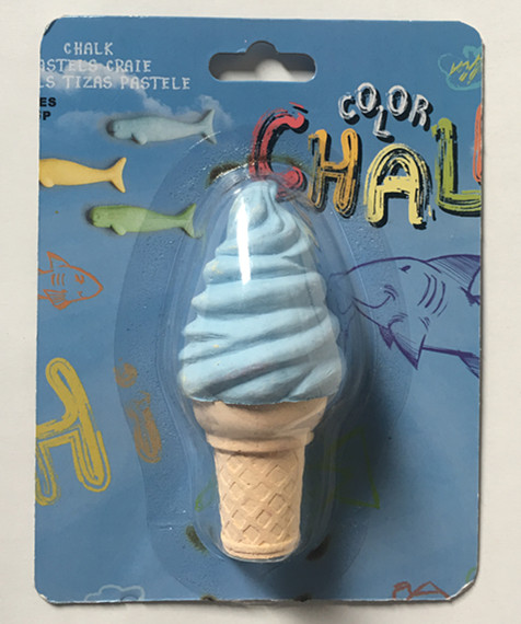 Helado cono acera tiza