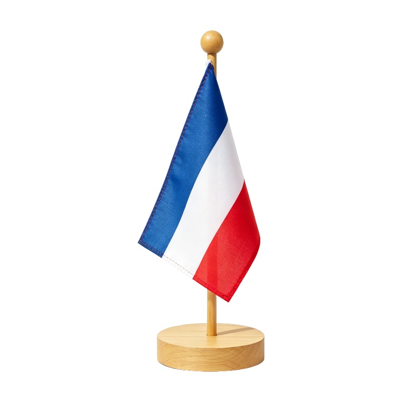 Wood Table Stand With Flag
