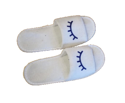 Pantoufles en velours ouvert