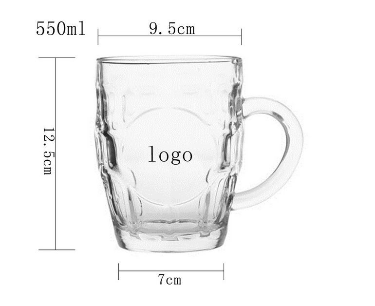 Tasses en verre de 550 ml