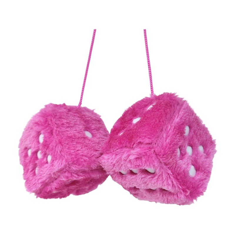 Hanging Fuzzy Dice For Car 2pcs A Set