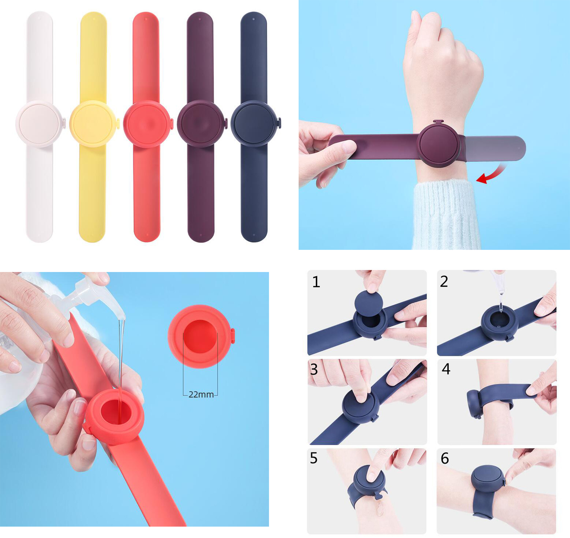 Silicone Wristband Hand Sanitizer Bracelet Dispenser