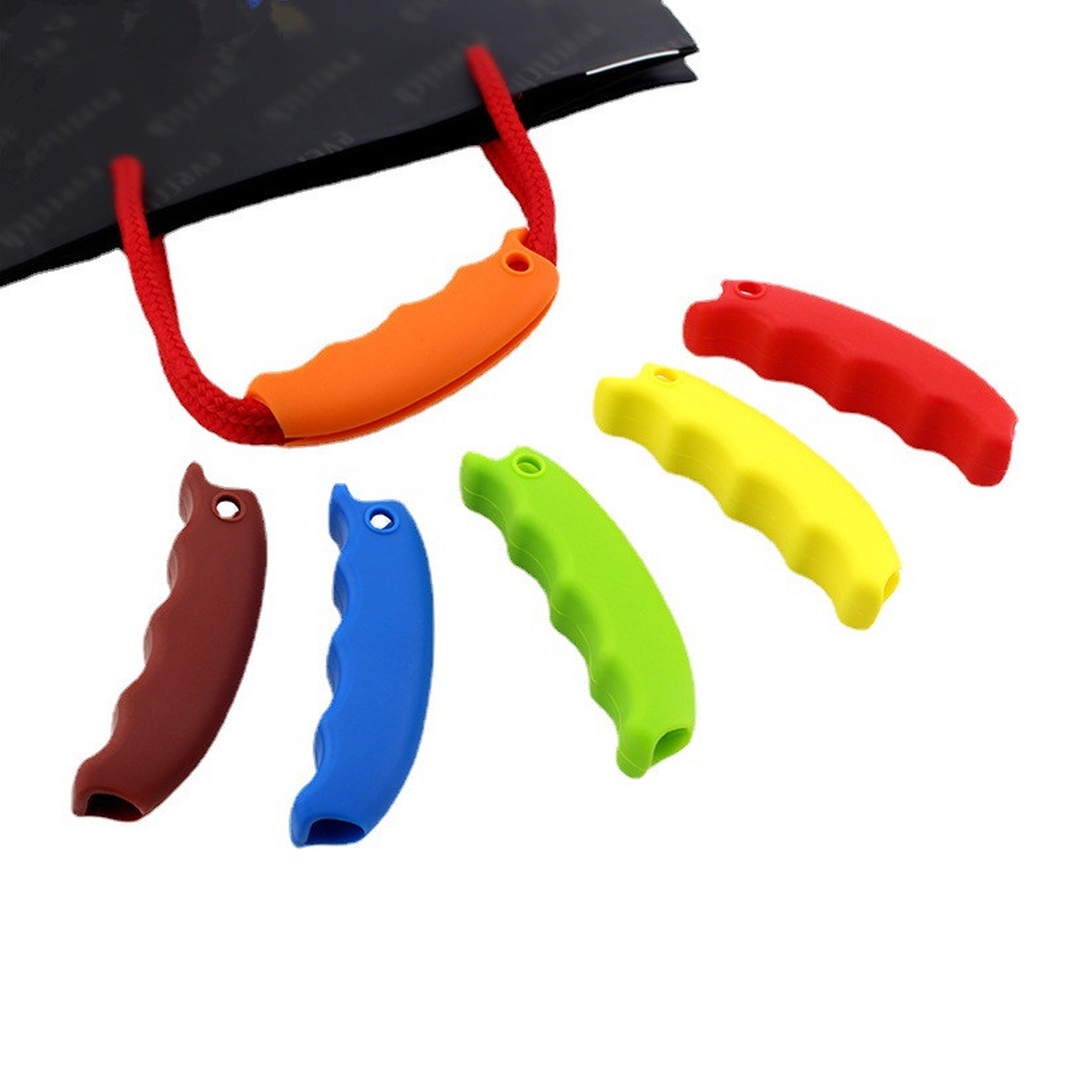 Silicone grocery bag holder