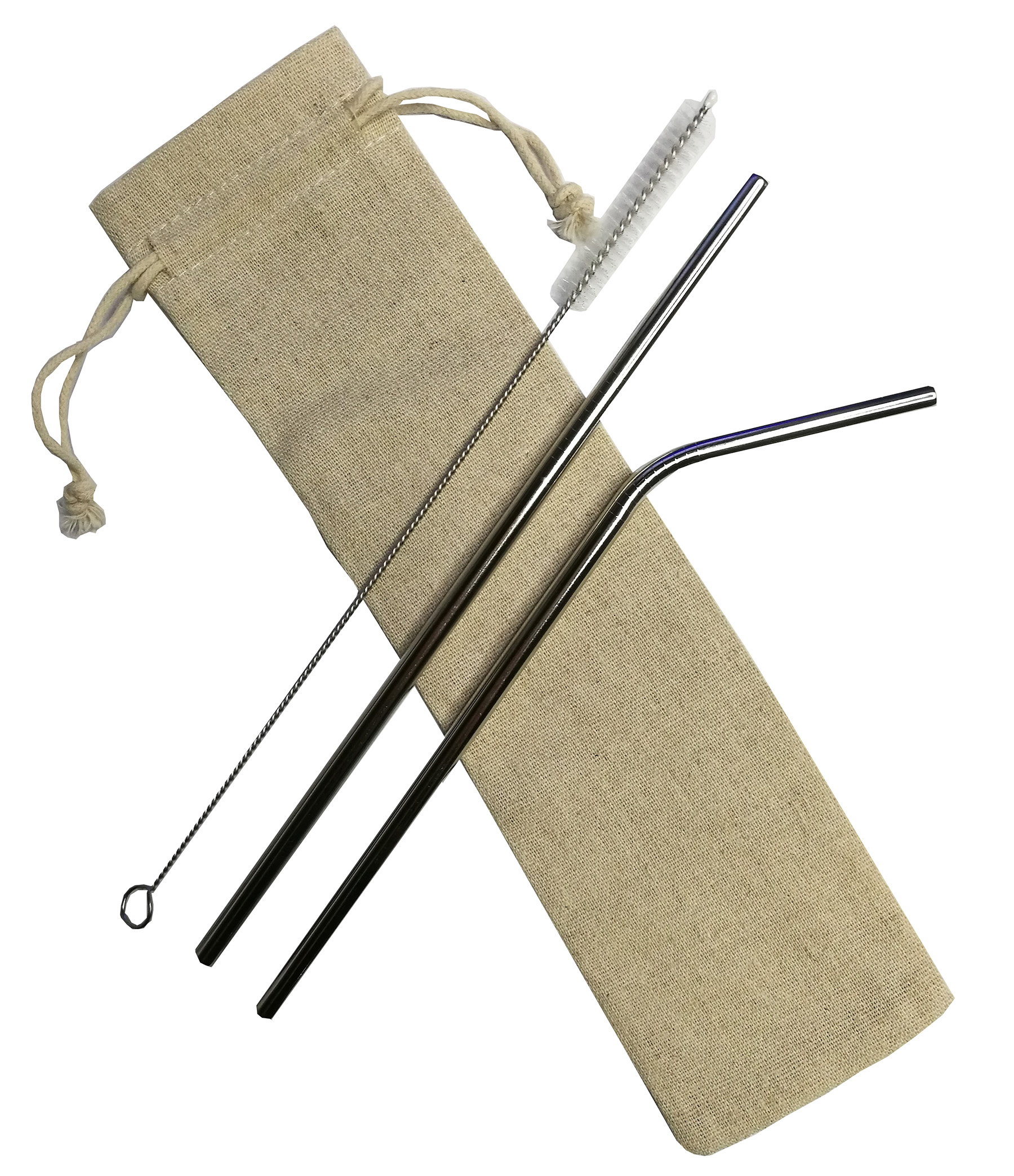 Straight And Bent Silver Straws