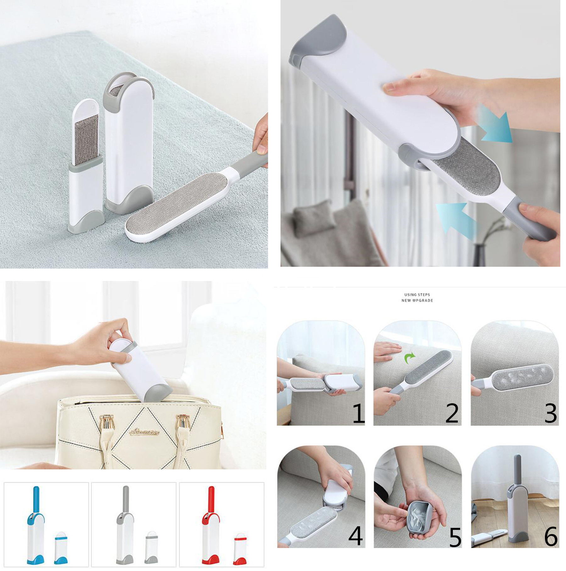 Hair Remover Brush With Self-cleaning Base