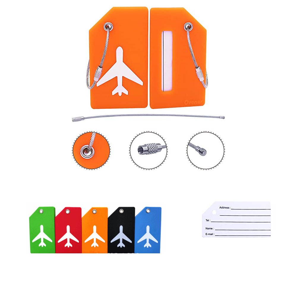 Étiquette de bagages en silicone avec carte nom id