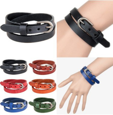 Enveloppement unisexe autour des bracelets en cuir