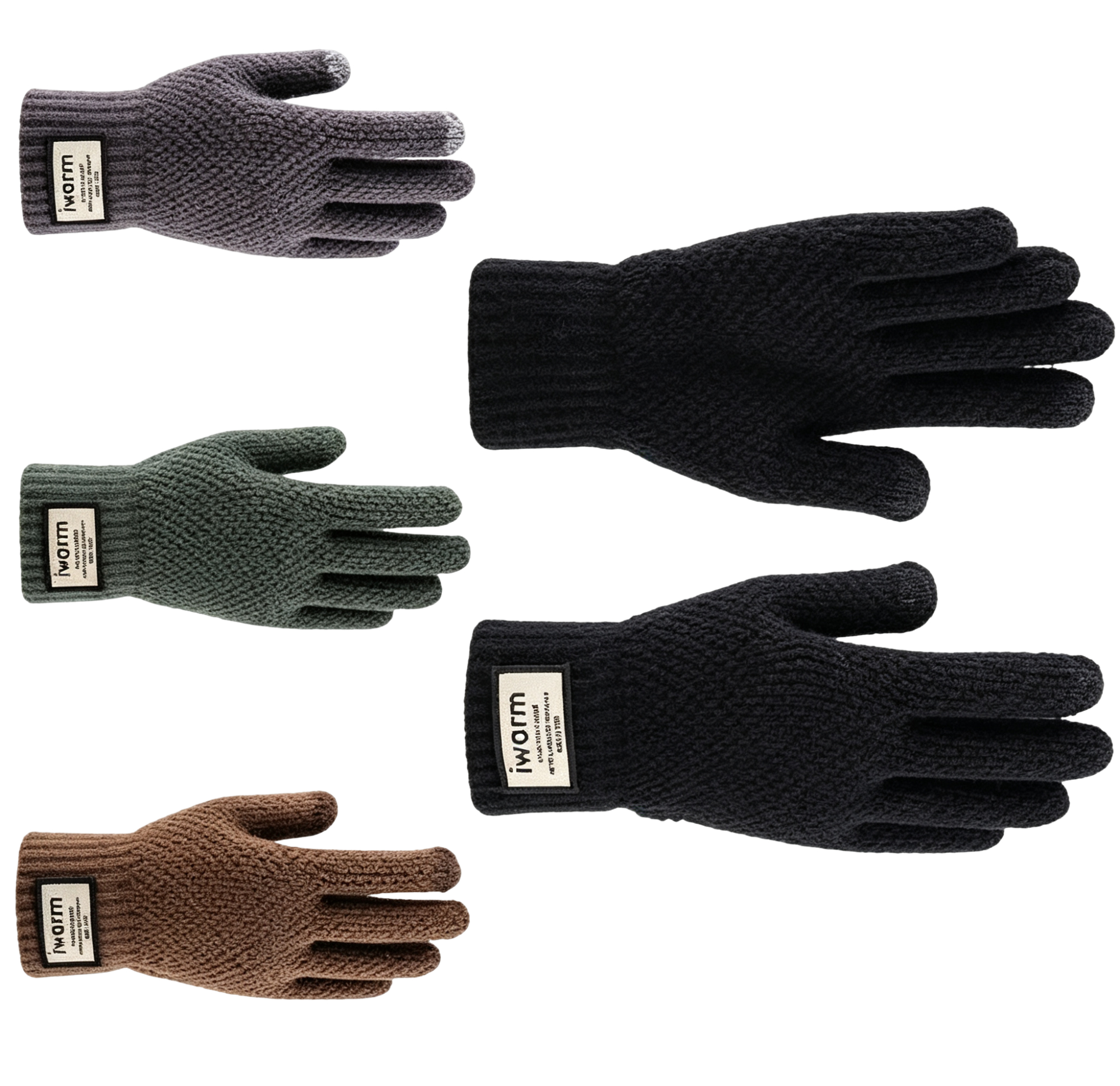 Touch Screen Double Layer Winter Knitted Gloves For Men