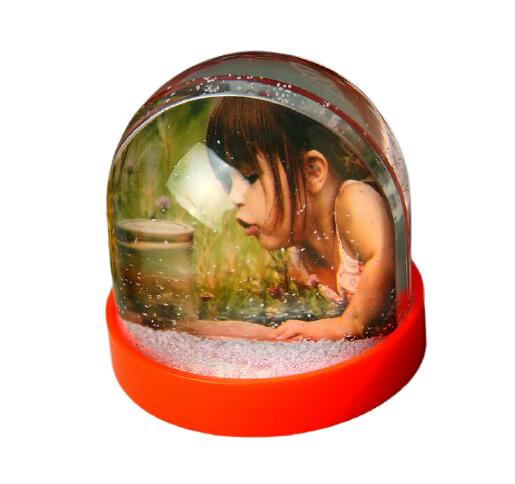 Cadre photo de boule de neige flottante liquide