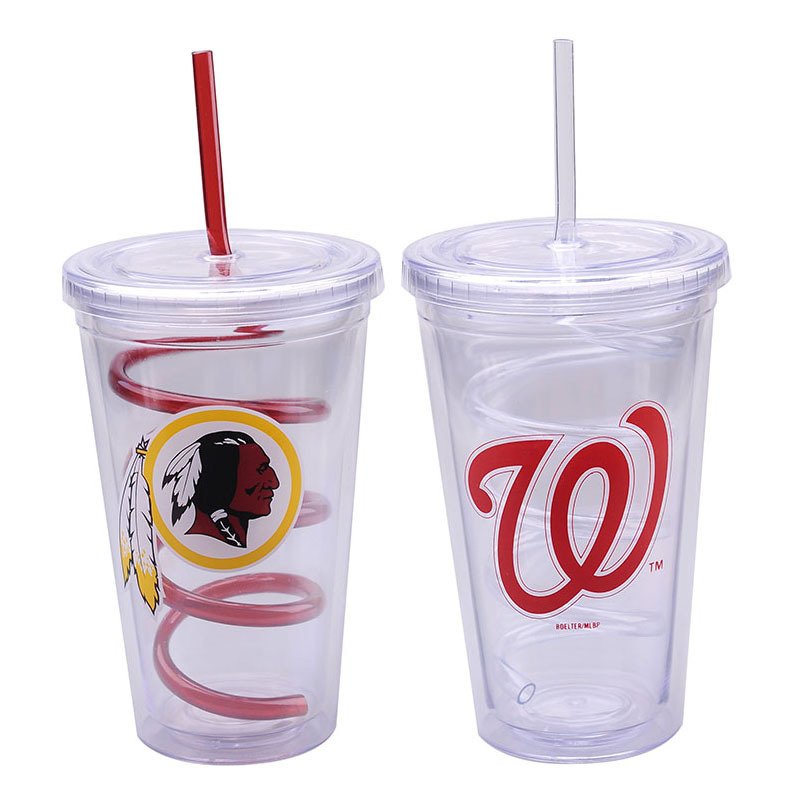 16 Oz Double Wall Tumbler With Lid And Straw