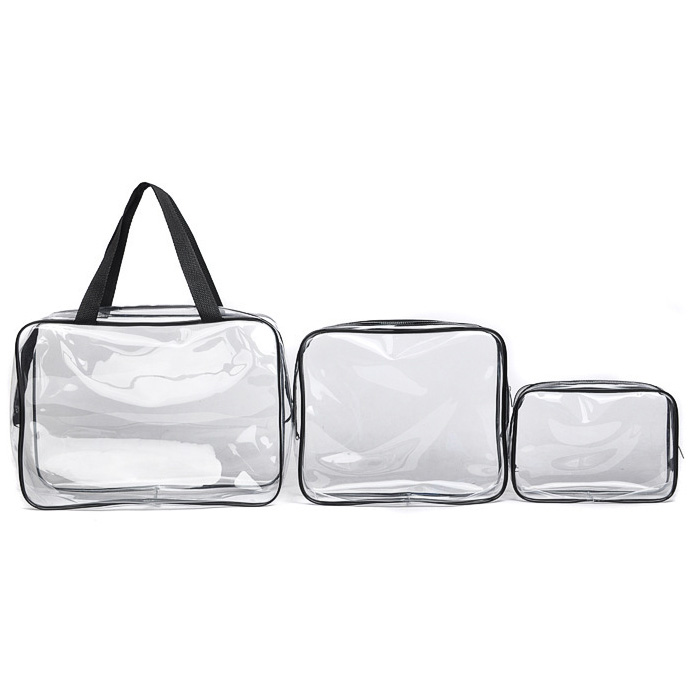 3 pcs clair organisateurs de voyages pvc