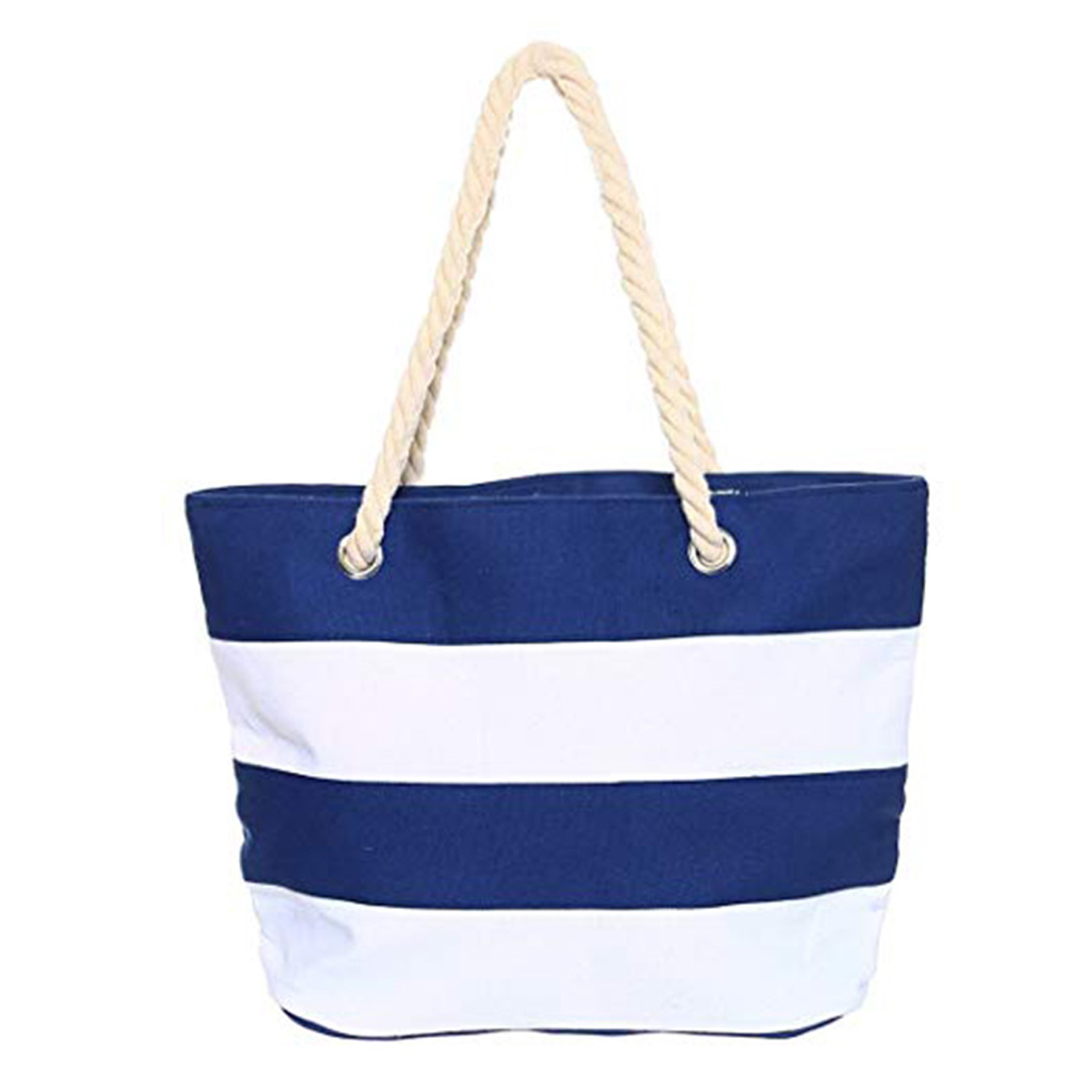 Canvas Stripe Beach Travel Tote