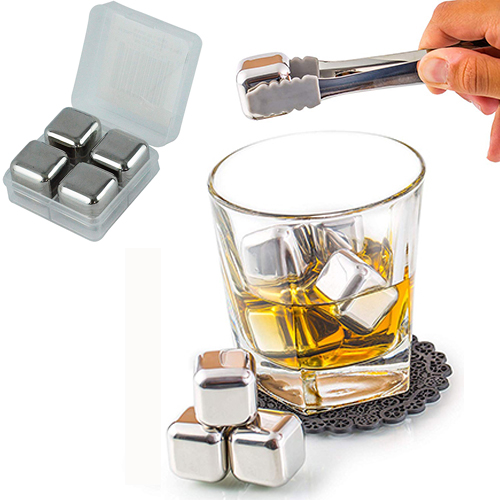 Cubes de glace en acier inoxydable ensemble de 4