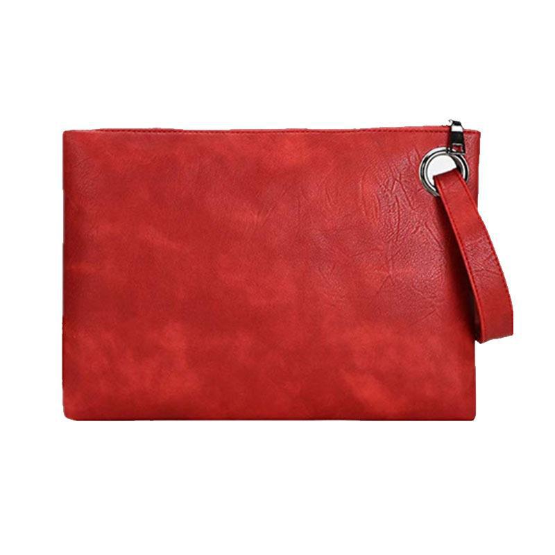 Womens retro zipper enveloppe embrayage sac portefeuille portefeuille