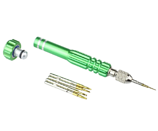 Kit de réparation de tournevis magnétique 5 en 1 avec boîtier transparent