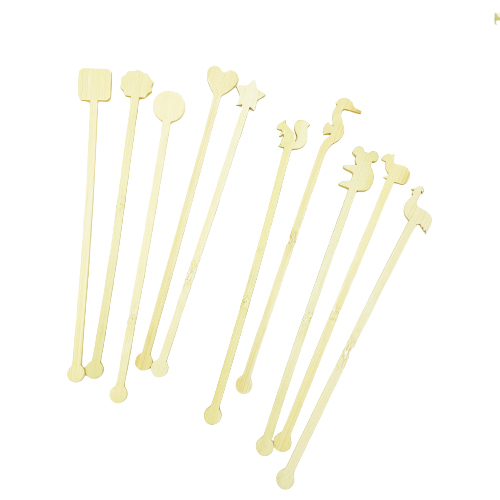 Wooden Heart Shaped Swizzle Sticks
