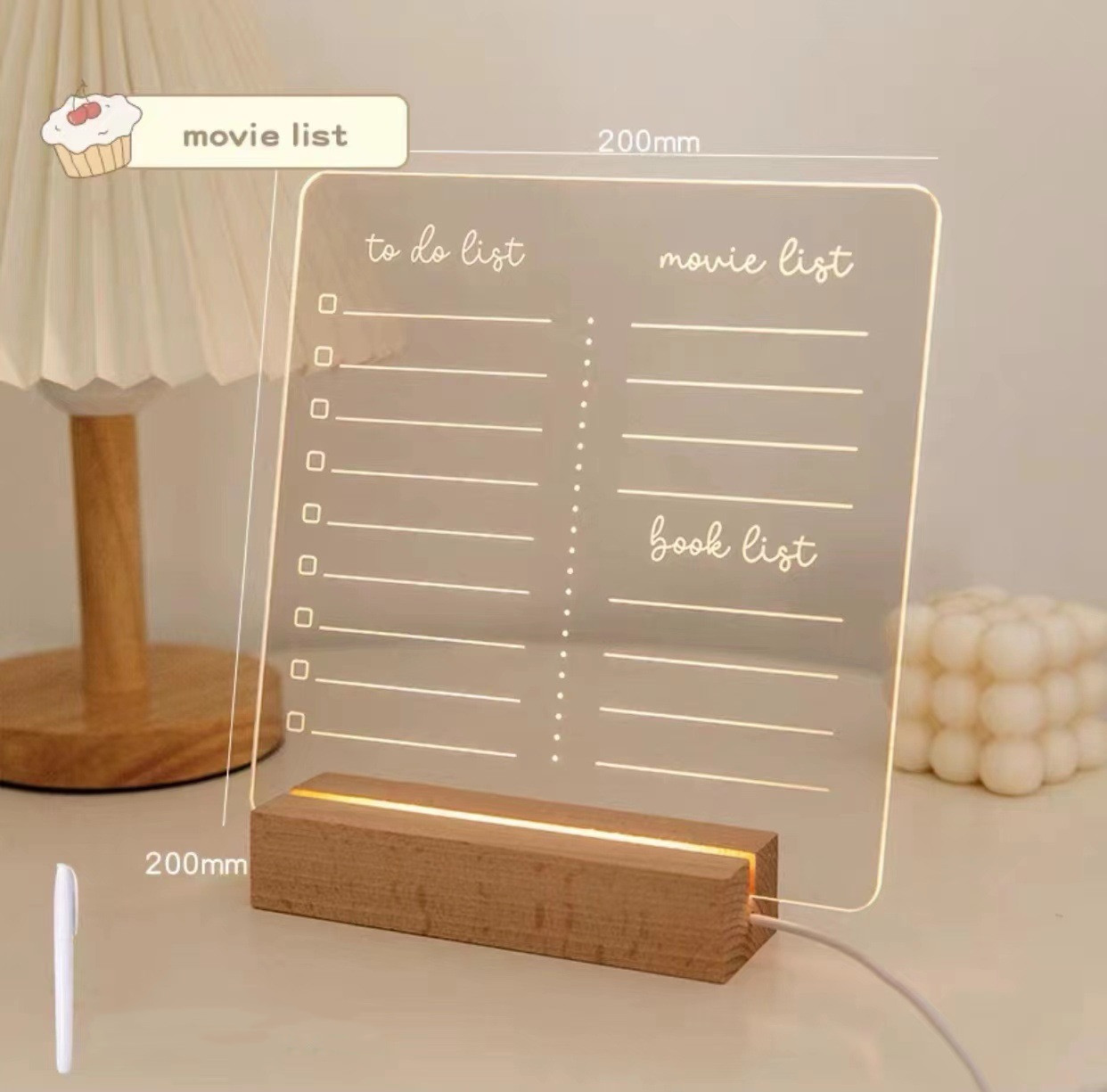 Panneau de message acrylique avec lumière