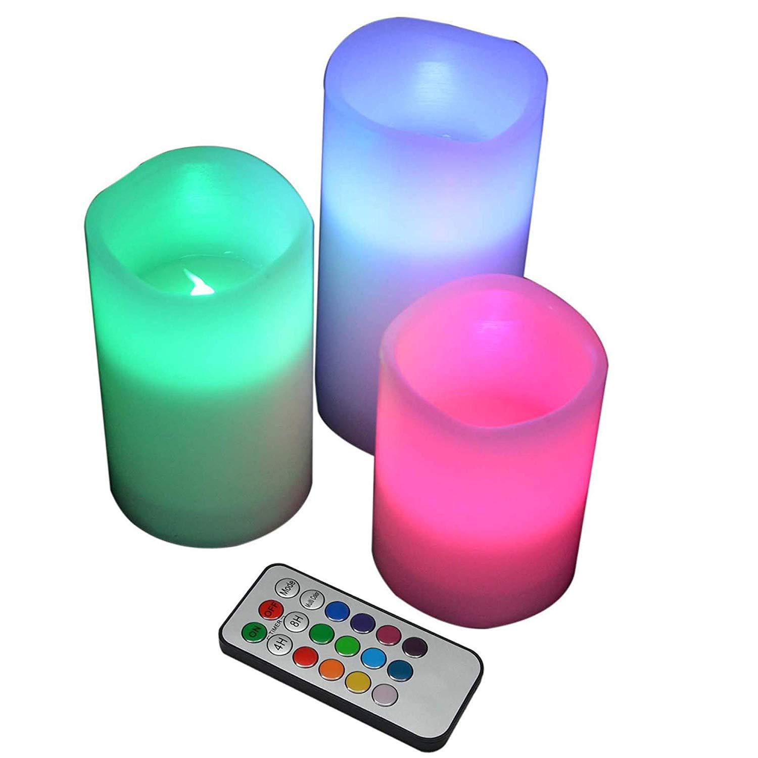 Set Of 3 Color Changing Led Candle