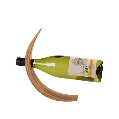 Porte vin croissant en bambou