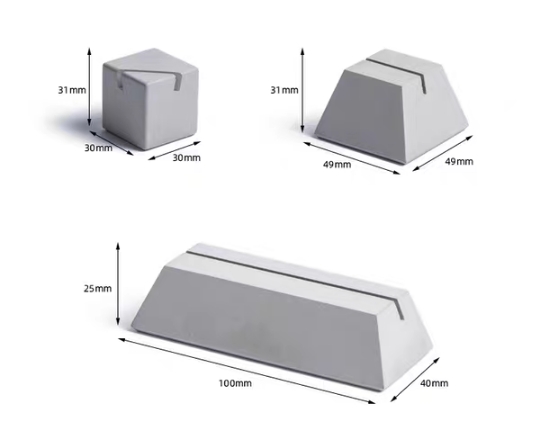 3pcs porte carte en béton ensemble
