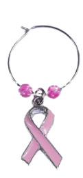 Breast Cancer Awareness Pink Ribbon Beads
