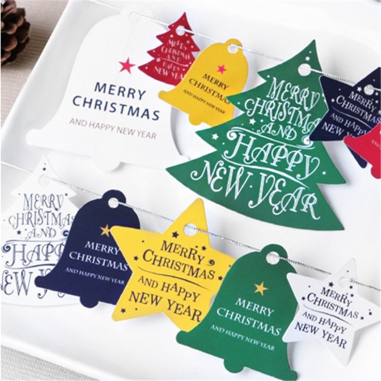 Christmas arbre cloche étoile tag