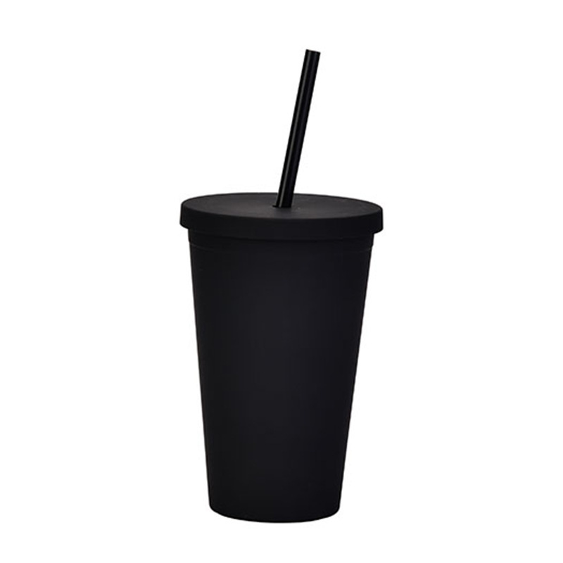 Bourdon mural double 16oz avec couvercle et paille