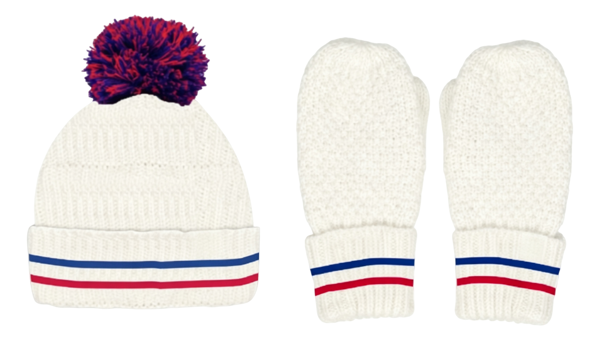 Gofre de punto de invierno de gofre y guantes set