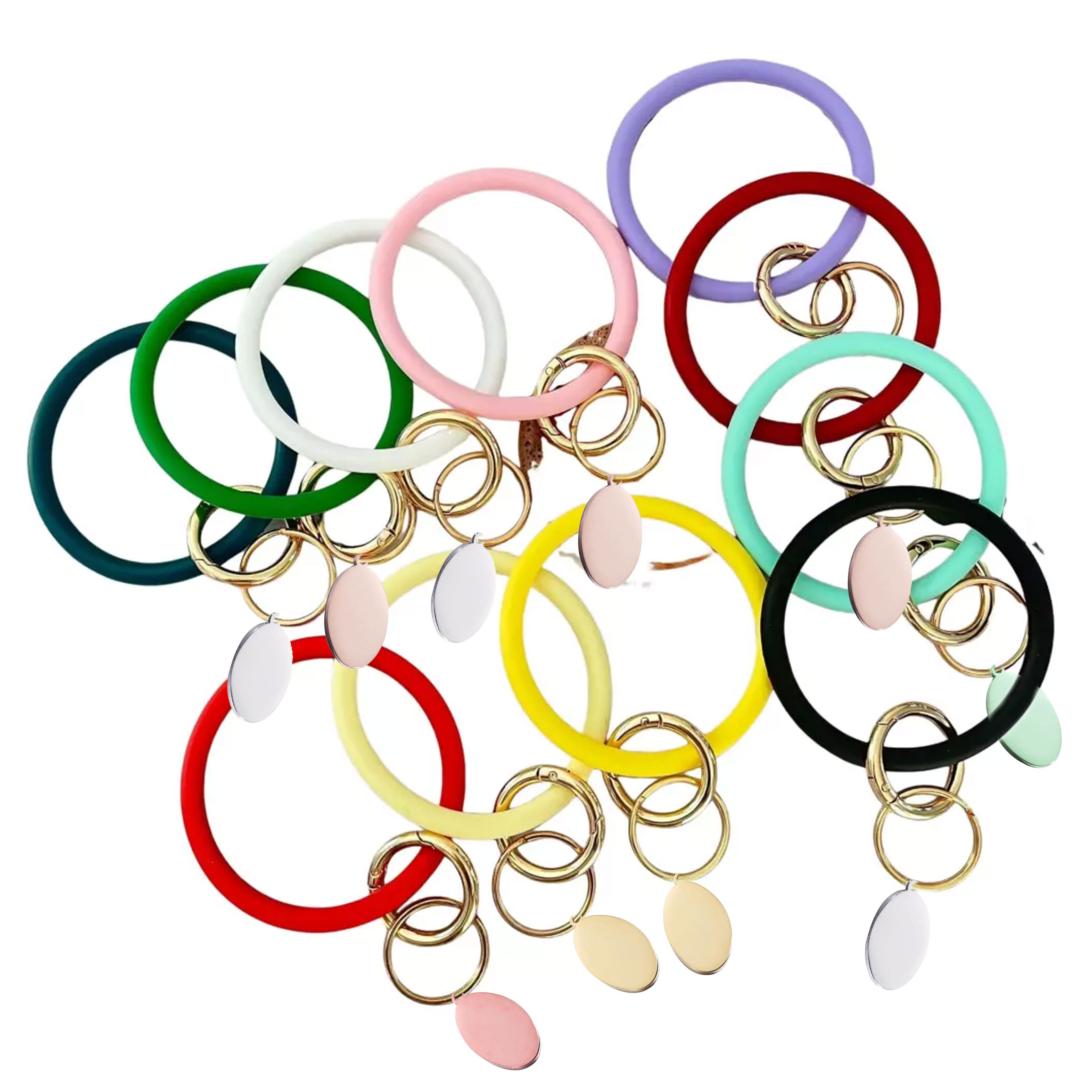 Silicone Wrist Keychain With Metal Tag