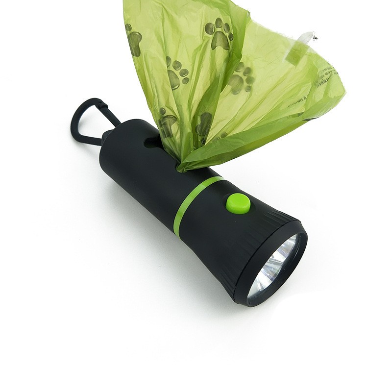 Distributeur de sacs à déchets avec lampe de poche led