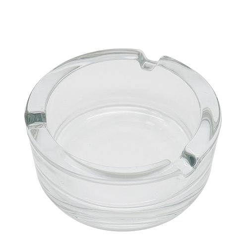 Cendrier rond en verre transparent