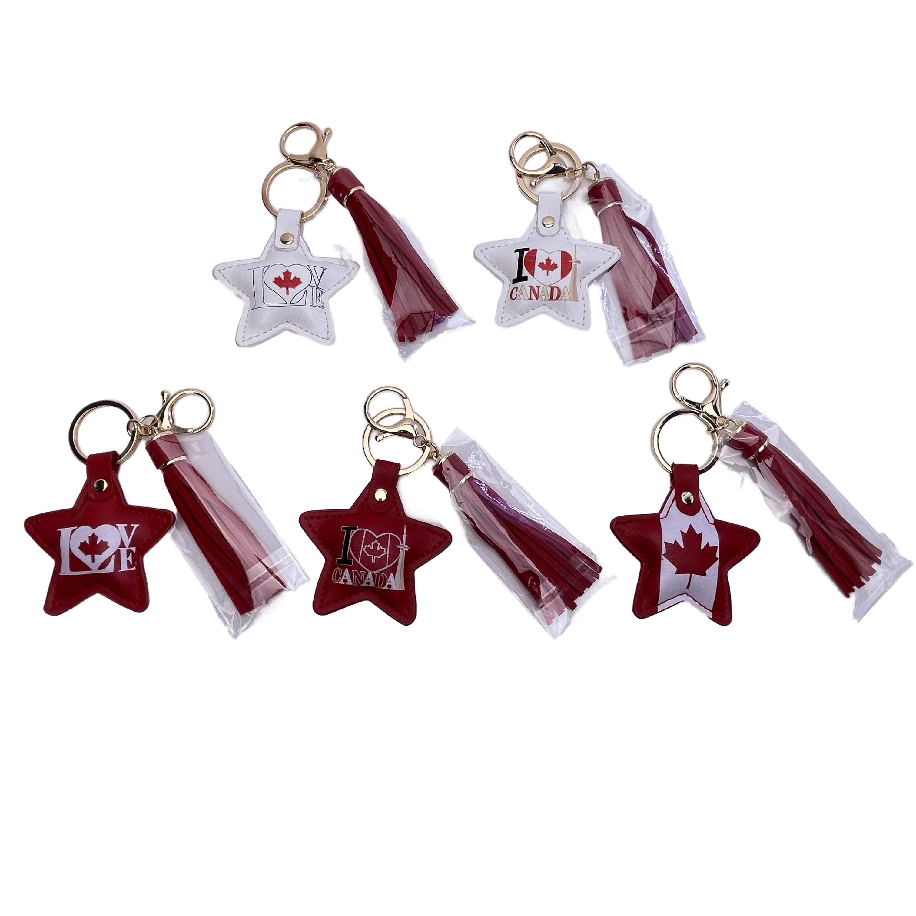 Small Star Shaped Leather Keychain Charm