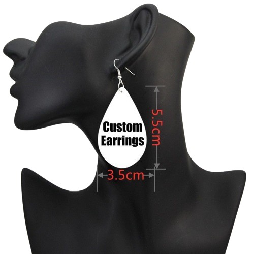 Pendientes de madera con forma de teardrop