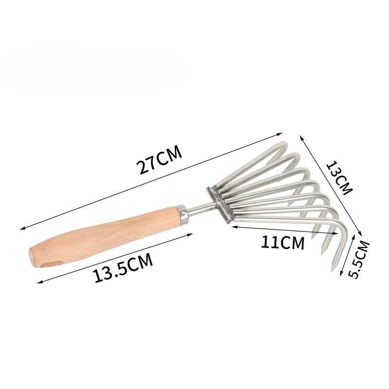 Rake de mano de acero inoxidable