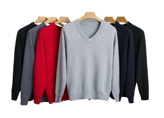 Pull couleur solide col v