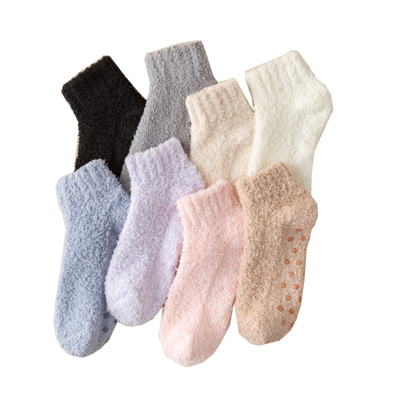 Chaussettes de sol antidérapantes en velours adhésif
