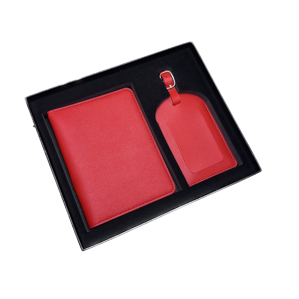 Sac de passeport et étiquette de bagages coffret cadeau