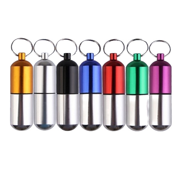 Aluminium Pill Case Keychain