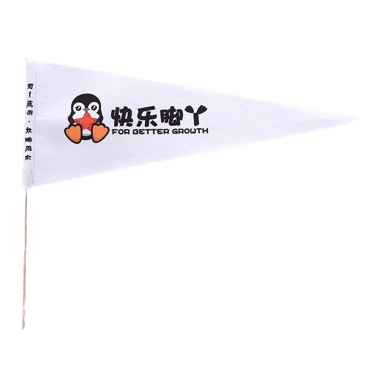 Pennant de 9x6 pouces avec bâton en bois