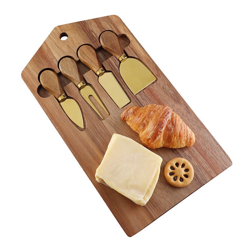 Planche à fromage avec 4 set de couteau à fromage