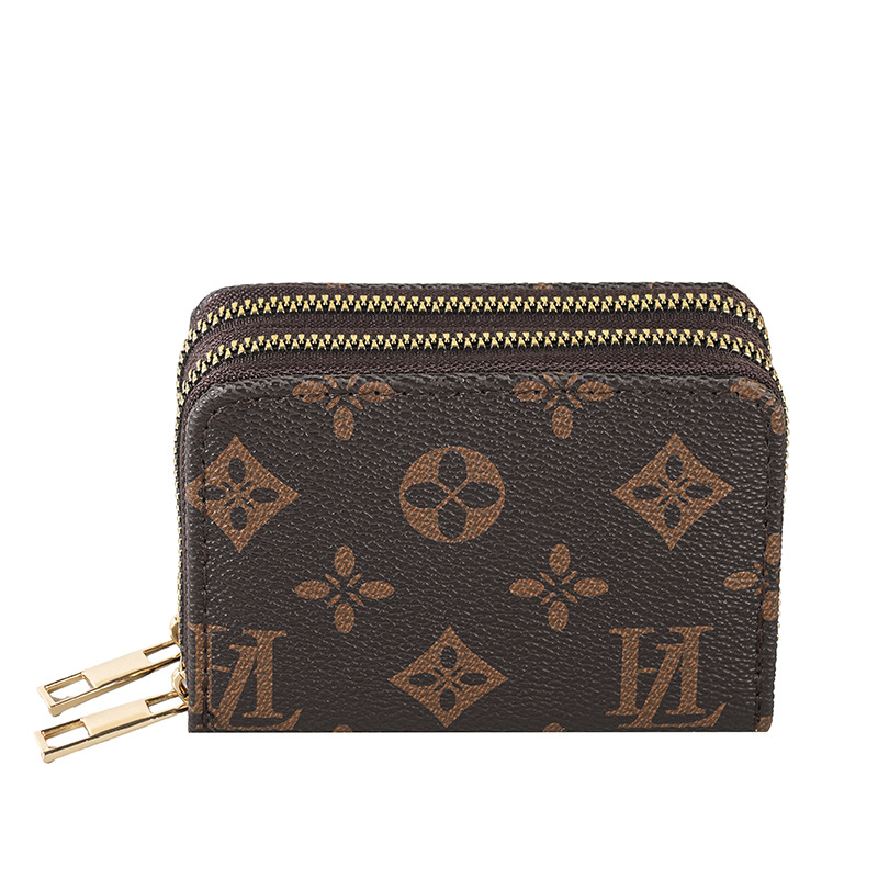 Double portefeuille vintage zipper