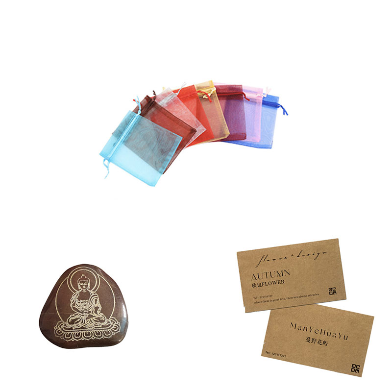 Juego de bolsa de hilo transparente de papel cromo