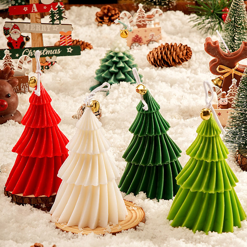 Árbol de navidad con forma de vela perfumada